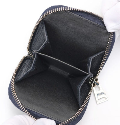 TOM FORD Coin Case Wallet Purse Compact Leather Navy Authentic