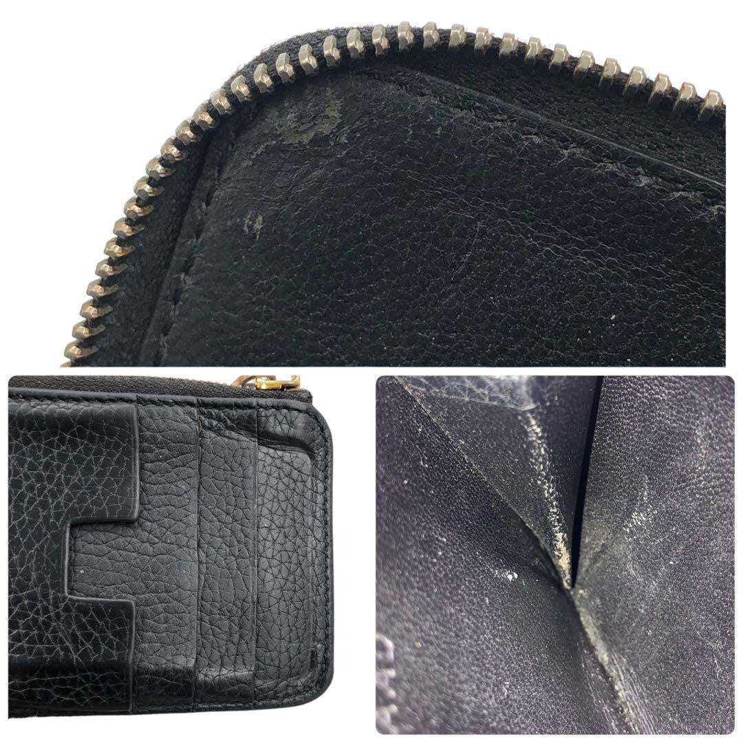 TOM FORD Coin Case Card Holder Wallet Purse Compact Leather Black Authentic