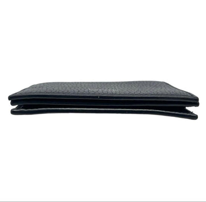 TOM FORD Bi-fold Card Holder Wallet Case Flap Purse Compact Leather Black Auth