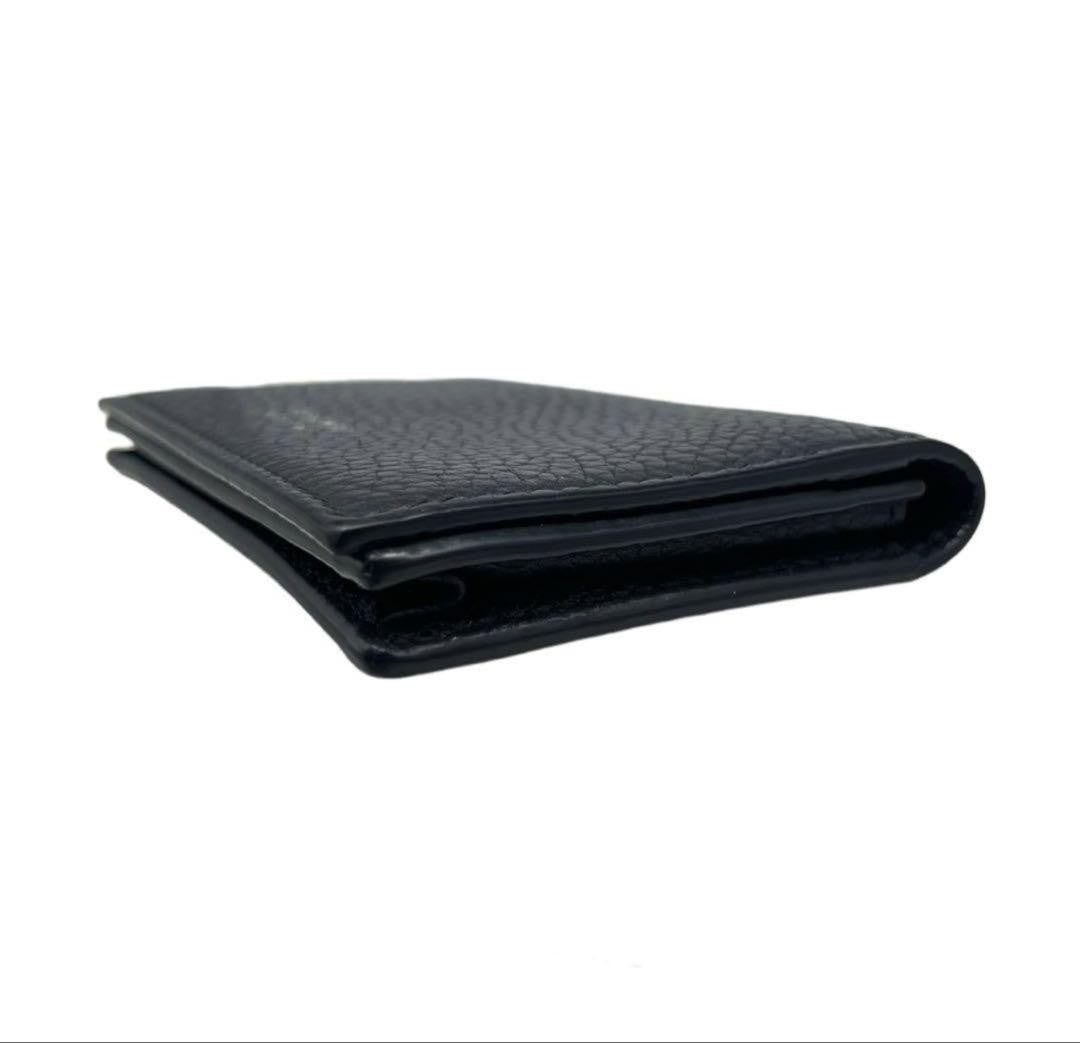 TOM FORD Bi-fold Card Holder Wallet Case Flap Purse Compact Leather Black Auth