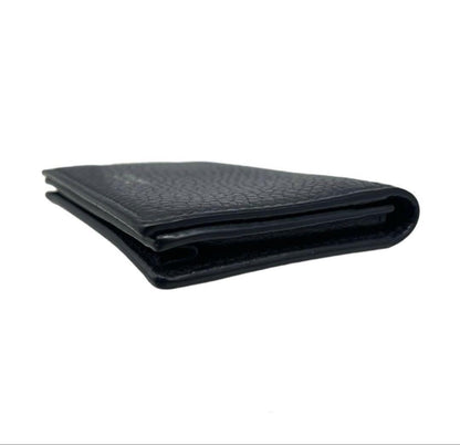 TOM FORD Bi-fold Card Holder Wallet Case Flap Purse Compact Leather Black Auth