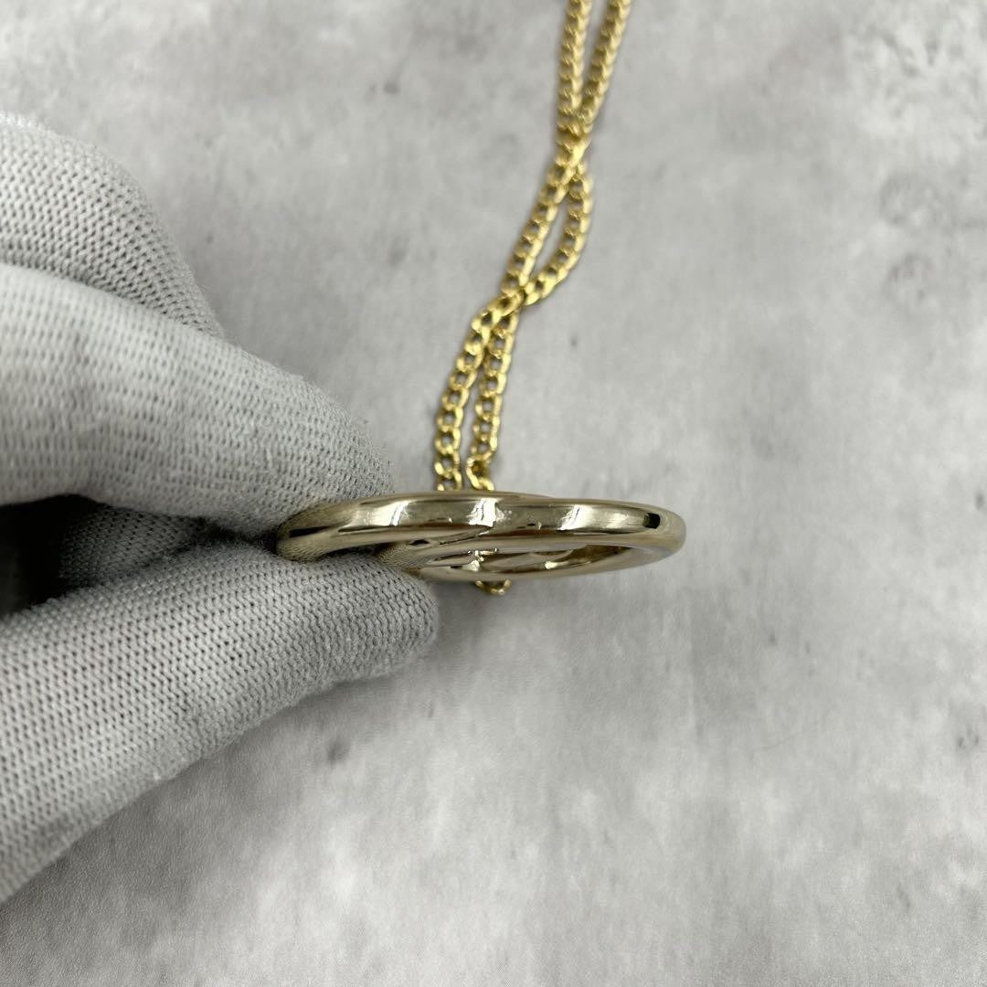 GUCCI Necklace Pendant Interlocking Gold Women Accessory Authentic