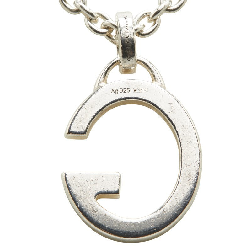 GUCCI Necklace Pendant G logo chain Silver 925 Women Accessory Authentic