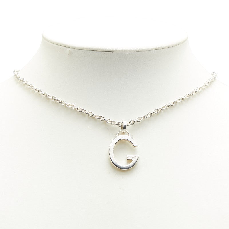 GUCCI Necklace Pendant G logo chain Silver 925 Women Accessory Authentic