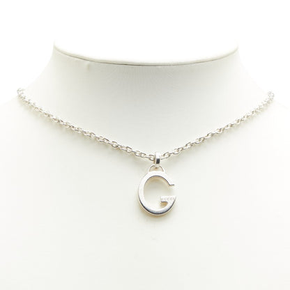 GUCCI Necklace Pendant G logo chain Silver 925 Women Accessory Authentic