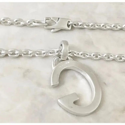 GUCCI Necklace Pendant G Silver 925 Unisex Accessory Authentic