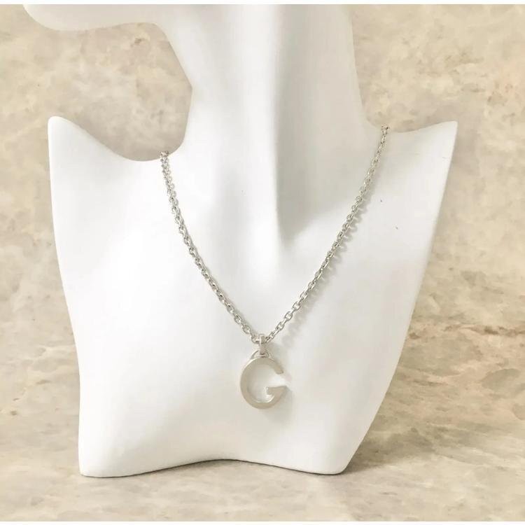 GUCCI Necklace Pendant G Silver 925 Unisex Accessory Authentic