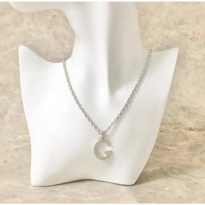 GUCCI Necklace Pendant G Silver 925 Unisex Accessory Authentic