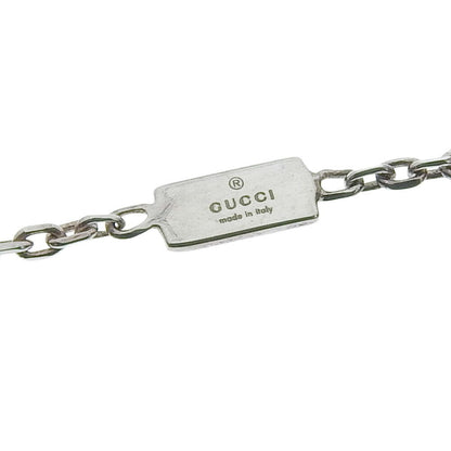 GUCCI Necklace Pendant Logo Blue Topaz Orb Silver 925 Unisex Accessory Authentic