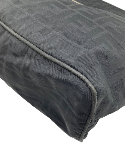 FENDI Hand Bag Tote Purse FF Zucca Black Authentic