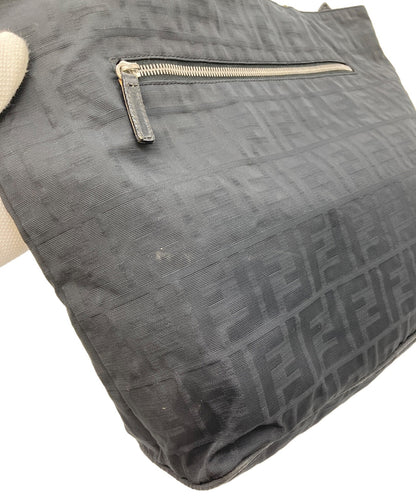 FENDI Hand Bag Tote Purse FF Zucca Black Authentic