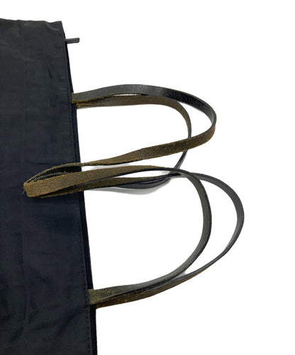 FENDI Hand Bag Tote Purse FF Zucca Black Authentic