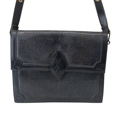 Saint Laurent Shoulder Bag Purse YSL Cassandra Leather Authentic Black