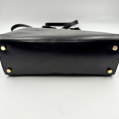 Salvatore Ferragamo handbag Tote Purse VARA RIBBON Leather Black Authentic Used