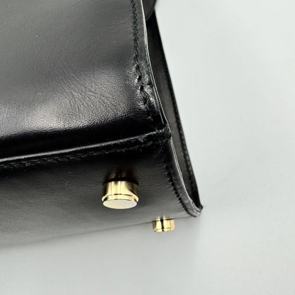 Salvatore Ferragamo handbag Tote Purse VARA RIBBON Leather Black Authentic Used