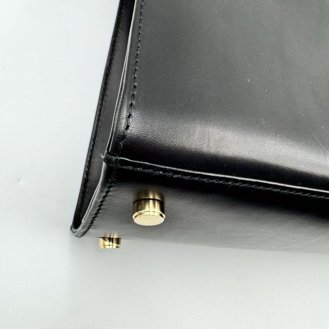 Salvatore Ferragamo handbag Tote Purse VARA RIBBON Leather Black Authentic Used
