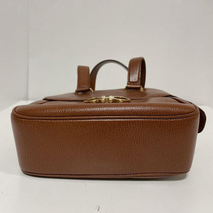 Salvatore Ferragamo handbag Purse Gancini Brown Gold Women's Used Authentic