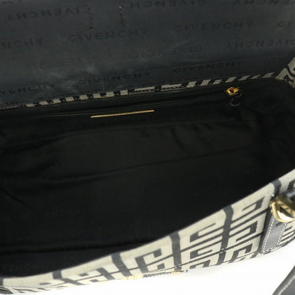 GIVENCHY Hand Bag Tote Purse 4G Canvas Leather Gray Black Authentic