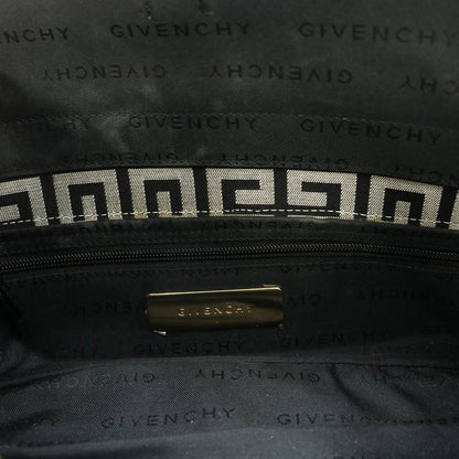 GIVENCHY Hand Bag Tote Purse 4G Canvas Leather Gray Black Authentic