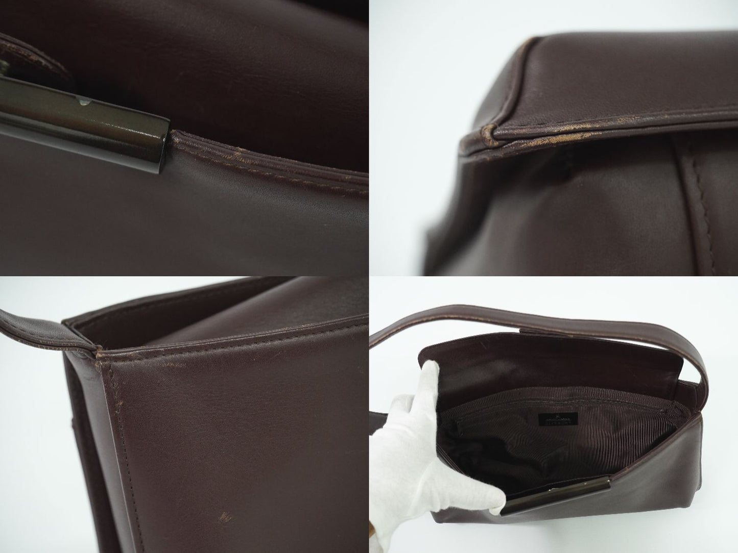 GIVENCHY Shoulder Bag Purse Hand Bag Purse Leather Brown Authentic