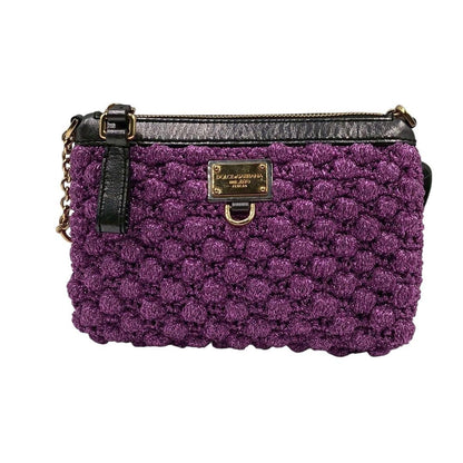 Dolce & Gabbana Shoulder Bag Purse Leopard Purple Authentic