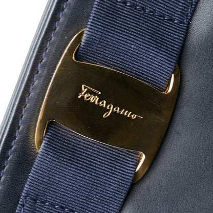 Salvatore Ferragamo VARA RIBBON Purse Shoulder bag Navy Authentic Used Women's