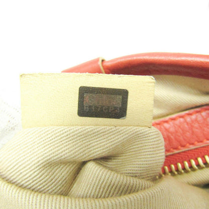 Chloe Hand Bag Tote Purse Leather Red Brown Authentic