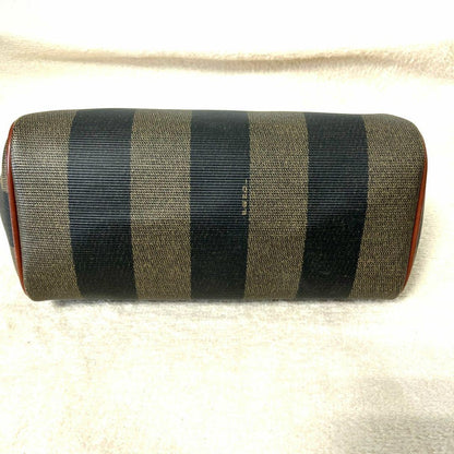 FENDI Shoulder Bag Purse FF Pecan PVC Authentic