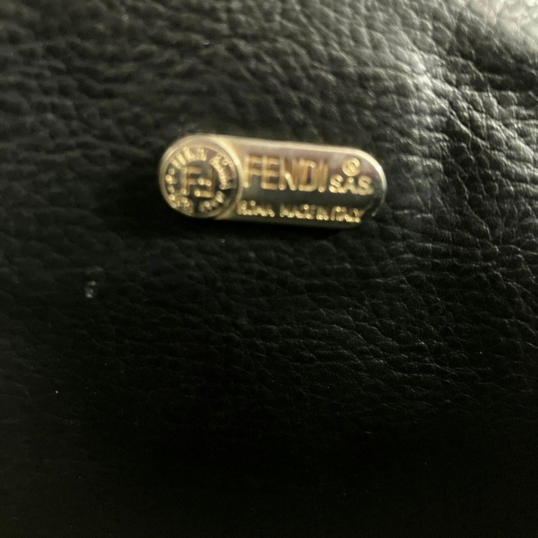 FENDI Shoulder Bag Purse FF Pecan PVC Authentic