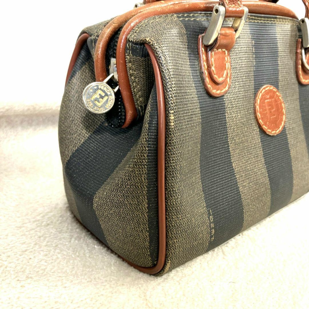 FENDI Shoulder Bag Purse FF Pecan PVC Authentic