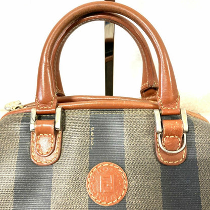 FENDI Shoulder Bag Purse FF Pecan PVC Authentic