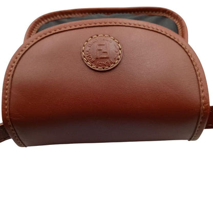FENDI Mini Shoulder Bag Purse FF Leather Nylon Black Brown Authentic