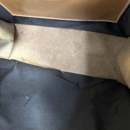FENDI Hand Bag Tote Purse FF Zucca Canvas Leather White Authentic