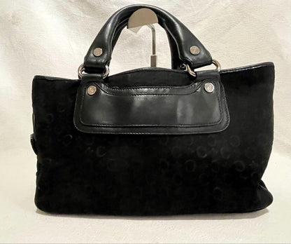 CELINE handbag Purse Boogie Bag C Macadam Triomphe Suede Leather Black Authentic