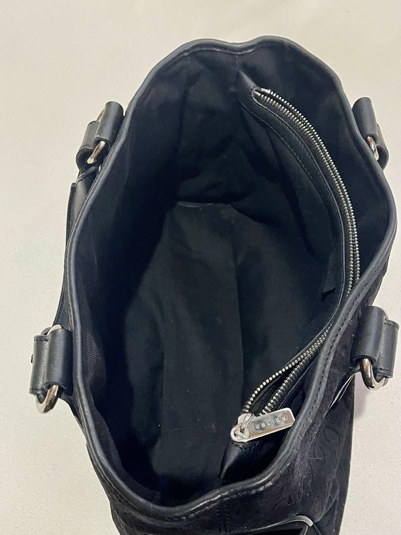 CELINE handbag Purse Boogie Bag C Macadam Triomphe Suede Leather Black Authentic