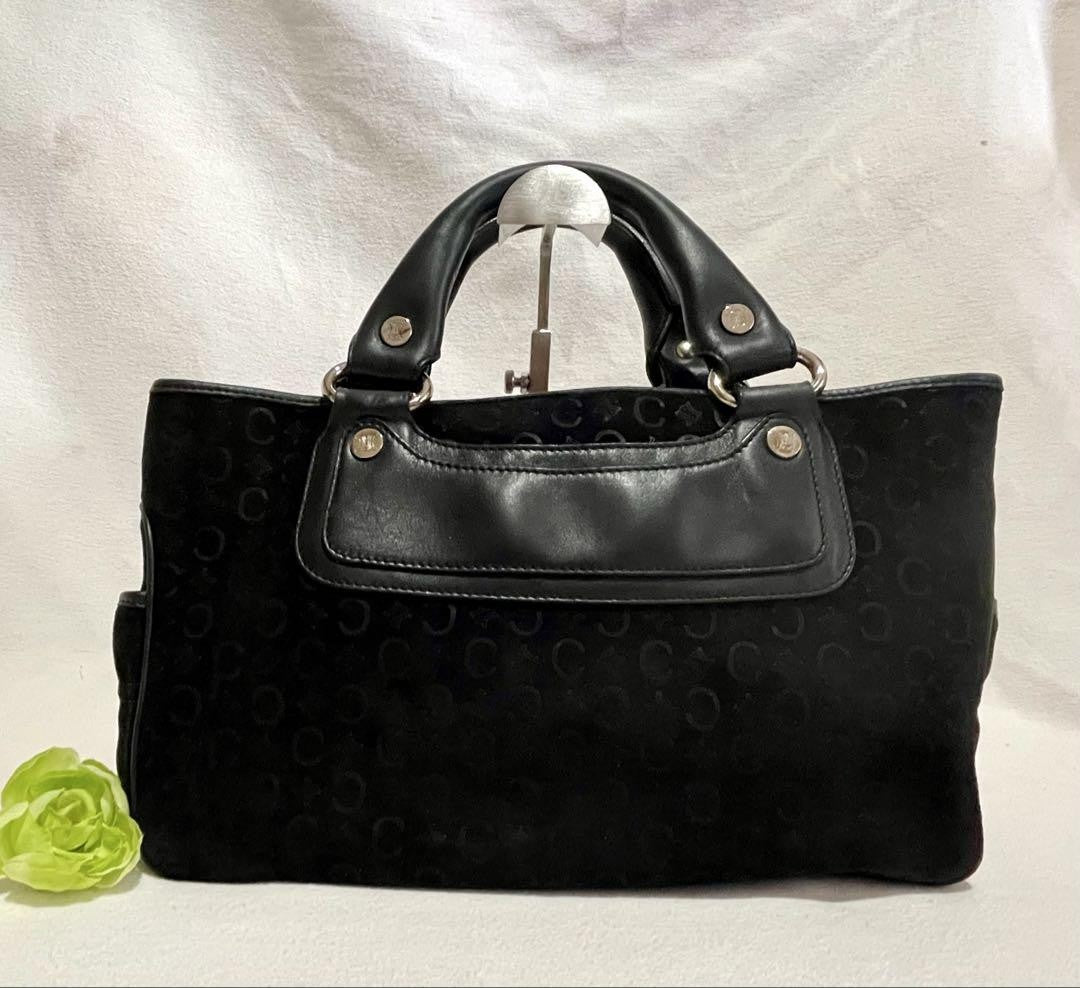 CELINE handbag Purse Boogie Bag C Macadam Triomphe Suede Leather Black Authentic