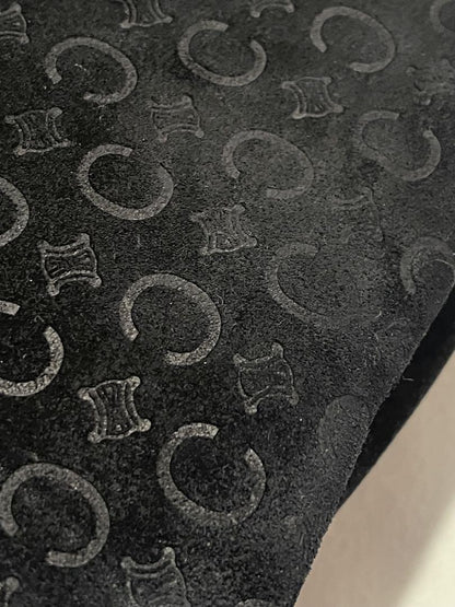 CELINE handbag Purse Boogie Bag C Macadam Triomphe Suede Leather Black Authentic