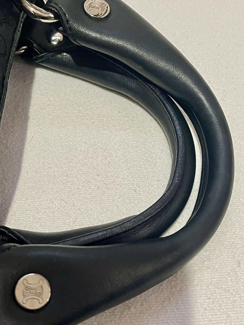 CELINE handbag Purse Boogie Bag C Macadam Triomphe Suede Leather Black Authentic