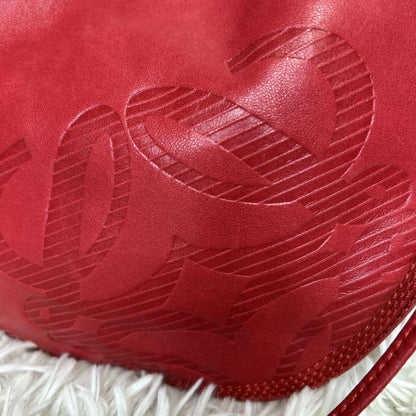 LOEWE Shoulder Bag Purse Anagram Leather Red Authentic