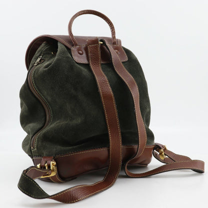 LOEWE Backpack Anagram Suede Green Authentic
