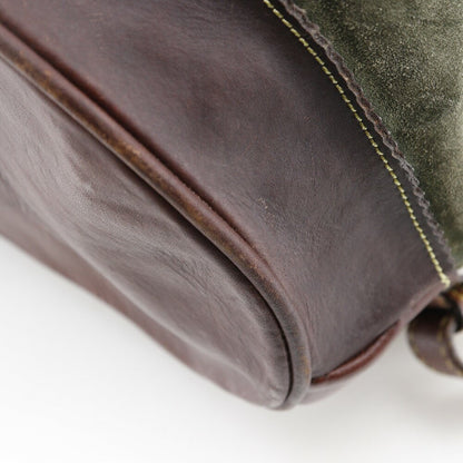 LOEWE Backpack Anagram Suede Green Authentic