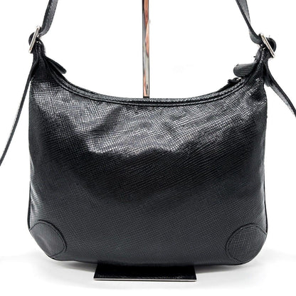 Longchamp Shoulder Bag Purse Black Authentic Leather