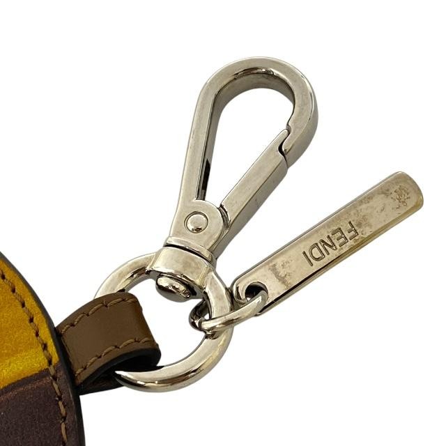 FENDI Bag Charm Key Holder Strap Leather Multicolor Authentic