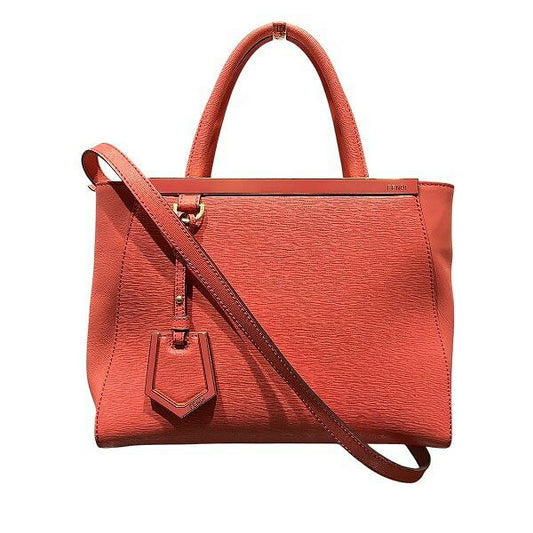 FENDI Hand Shoulder Bag Tote Purse 2way Leather Pink Authentic