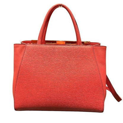FENDI Hand Shoulder Bag Tote Purse 2way Leather Pink Authentic