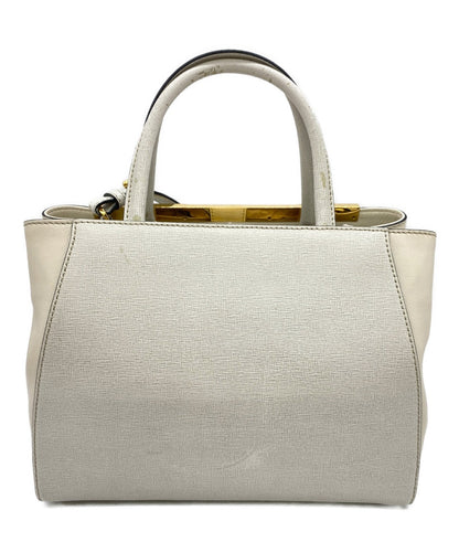 FENDI Hand Shoulder Bag Tote Purse 2way Beige Authentic