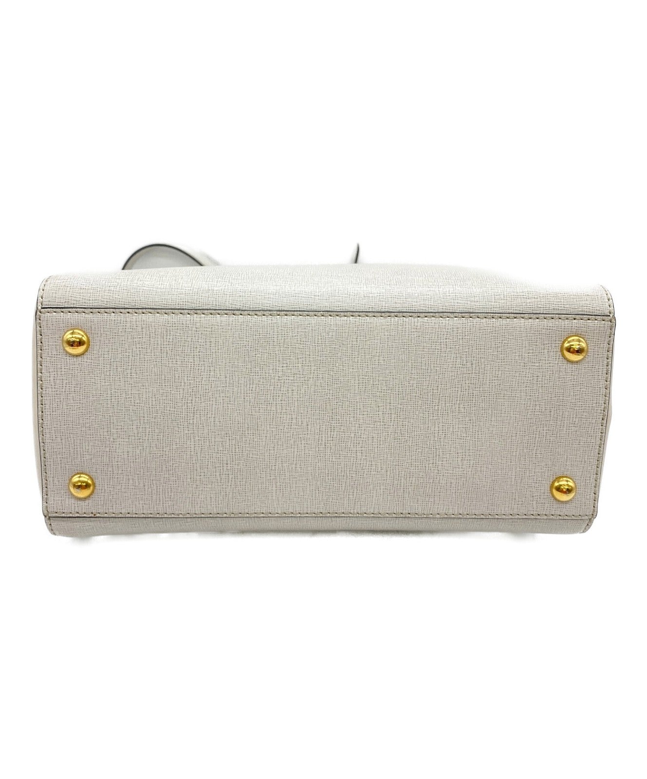 FENDI Hand Shoulder Bag Tote Purse 2way Beige Authentic