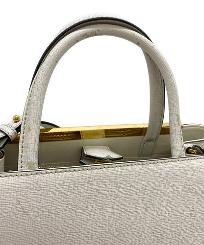 FENDI Hand Shoulder Bag Tote Purse 2way Beige Authentic
