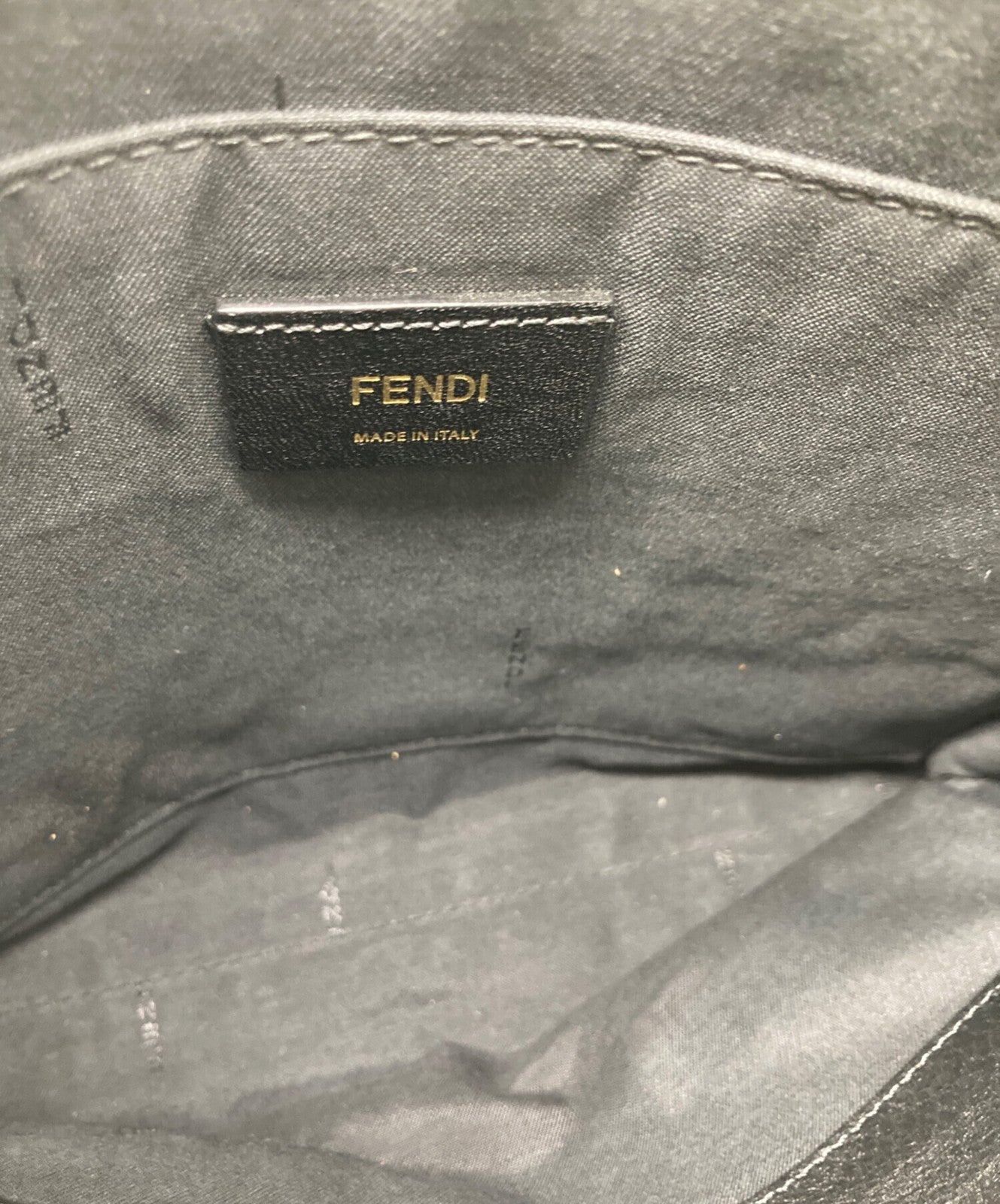 FENDI Clutch Bag Second Bag Bugs Eye Monster Black Authentic