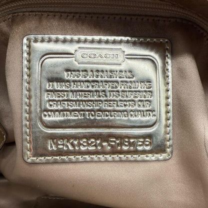 COACH Shoulder Bag Purse 2way Turn Lock Gold Brown Authentic